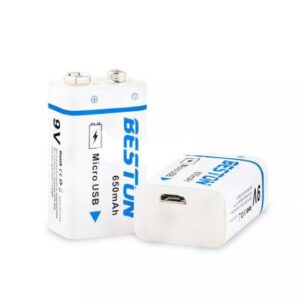 BESTON High quality USB 9v 650mAh Li ion Lithium Rechargeable Battery