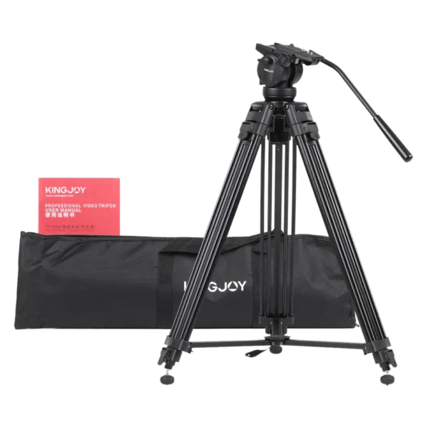 KINGJOY VT-2100L with fluid damping head VT-3530 3 section professional heavy duty video tripod for camcorder