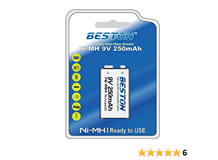 Beston Rechargeable Battery 9V 250mAh 1Pcs