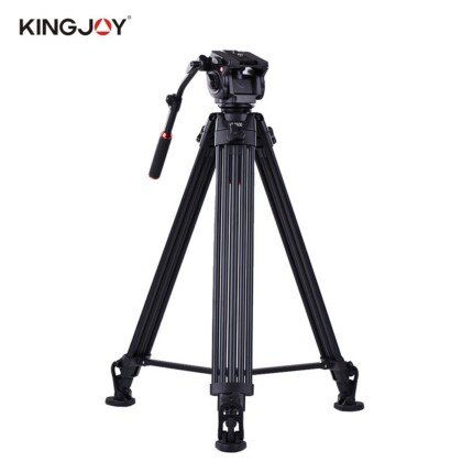 Kingjoy VT-3500 197cm/6.5ft Camera Camcorder Tripod with VT-3530 Fluid Damping Head/Non-Slip Horseshoe-Shape Foot/Stable Middle