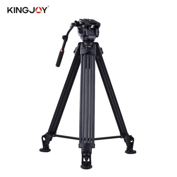 Kingjoy VT-3500 197cm/6.5ft Camera Camcorder Tripod with VT-3530 Fluid Damping Head/Non-Slip Horseshoe-Shape Foot/Stable Middle