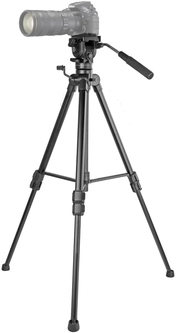 Kingjoy VT-1500 Adjustable Camera Video Tripod Legs Stand with Detachable Fluid Drag Pan Tilt Head