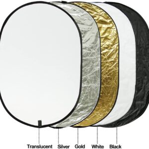 Reflector 5in1 120×180 Black, Silver, White, Gold and diffuser