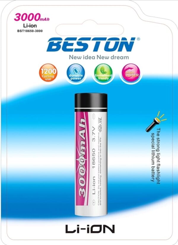 Beston Li-ion Rechargeable Battery 18650 3000mAh