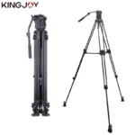 KINGJOY VT-2100L with fluid damping head VT-3530 3 section professional heavy duty video tripod for camcorder