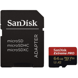 SanDisk 64GB 170MBs Extreme PRO MicroSDXC with SD Adapter