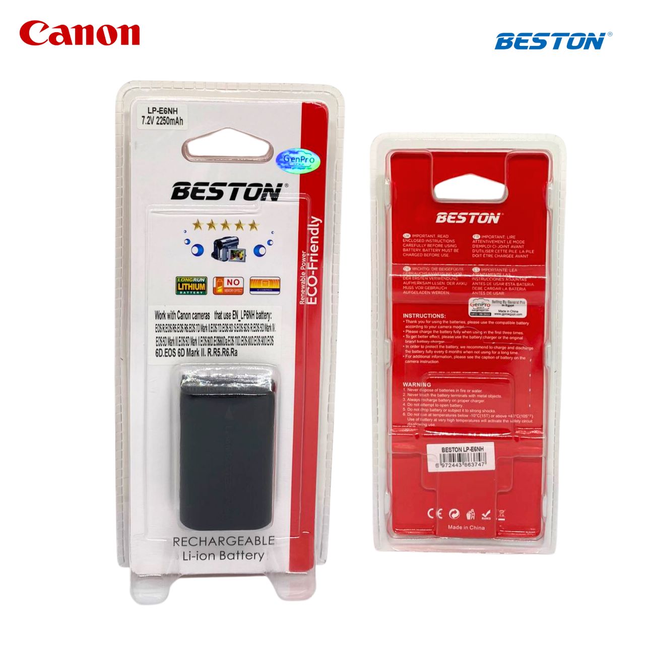 BESTON LP E6NH for Canon Battery ( 2250mAh) - Image 2