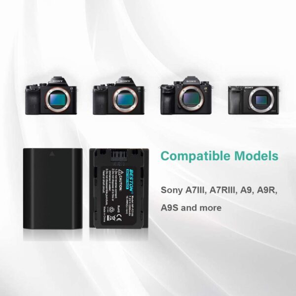 BESTON NP-FZ100 Battery Pack Compatible with Firmware 2.0 Sony A7III, A7RIII, A9, Alpha A7 III, A7R3 Digital Cameras - Image 5