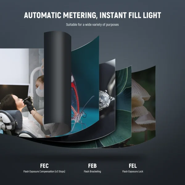 NEEWER RF1 76Ws 5600K GN15 TTL Marco Ring Flash - Image 8