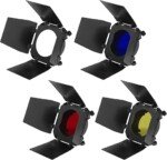 Unbranded BD-200 barn Door Barndoor with Honeycomb Grid and 4 Color Gel Filters (Red, Yellow, Blue, Green) Compatible for Standard Reflectors Accessories kit - Image 4