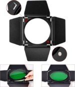 Unbranded BD-200 barn Door Barndoor with Honeycomb Grid and 4 Color Gel Filters (Red, Yellow, Blue, Green) Compatible for Standard Reflectors Accessories kit - Image 8