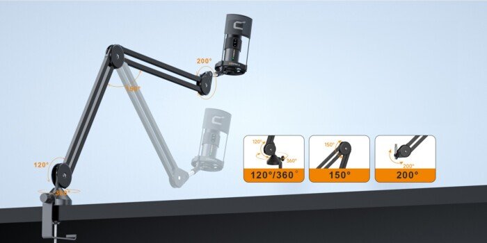 Comica MS1-L Studi Boom Arm Mic Stand - Image 11