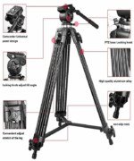 Weifeng WF 717 71"/ 1.89m Professional Video DV Camera Tripod - Image 9