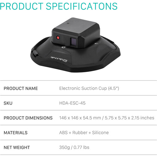 Tilta Hydra Electronic Suction Cup with Multifunctional Mounting Bracket (4.5") - Image 8