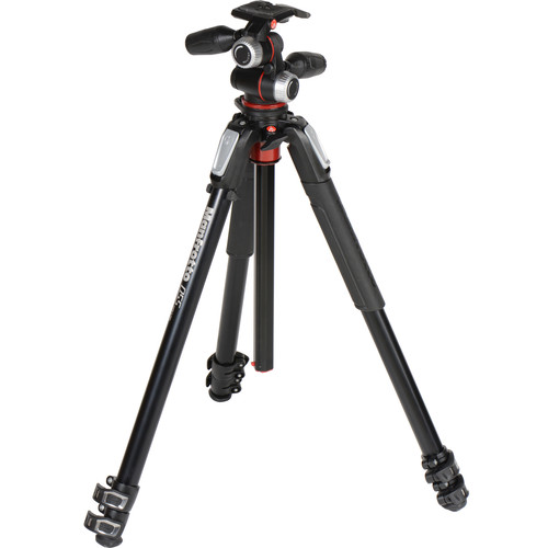 Manfrotto MK055XPRO3-3W Aluminum Tripod with 3-Way Pan/Tilt Head - Image 3