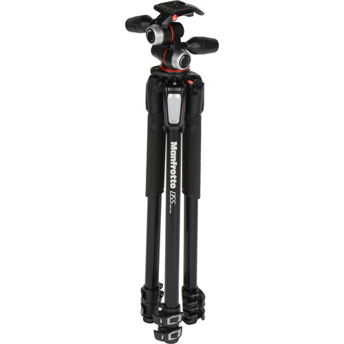 Manfrotto MK055XPRO3-3W Aluminum Tripod with 3-Way Pan/Tilt Head - Image 4