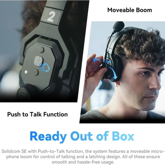 Hollyland Solidcom SE 5S 5-Person Full-Duplex Single-Ear Noise-Canceling Headset Intercom System (2.4 GHz) - Image 4