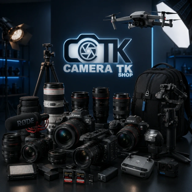 Professional cameras, lenses, lighting, drone, microphone, and photography accessories at CameraTK